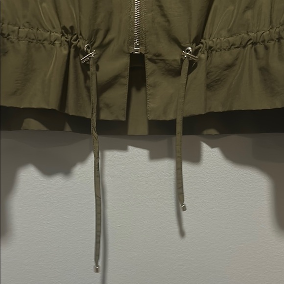 Zara Green Bomber Jacket with Elastic Waistband Size L - Picture 7 of 9